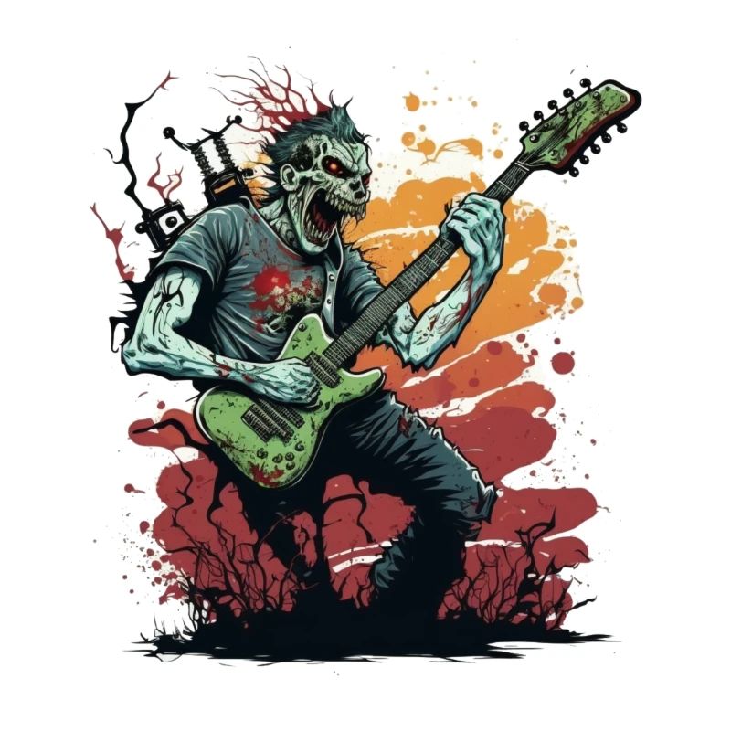 zombie avec guitare rock