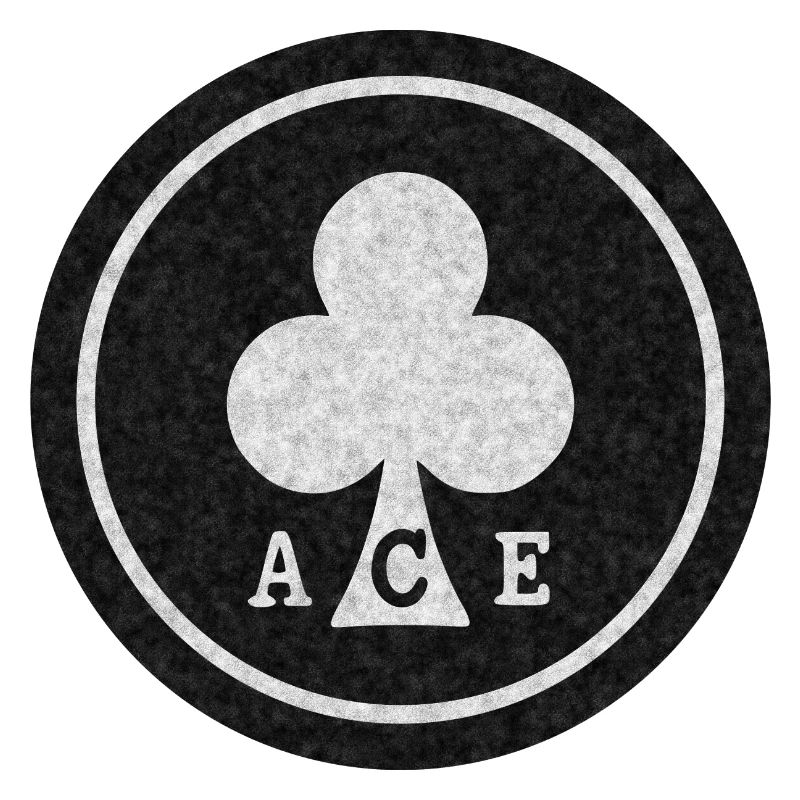 round ACE Black and White distressed mod