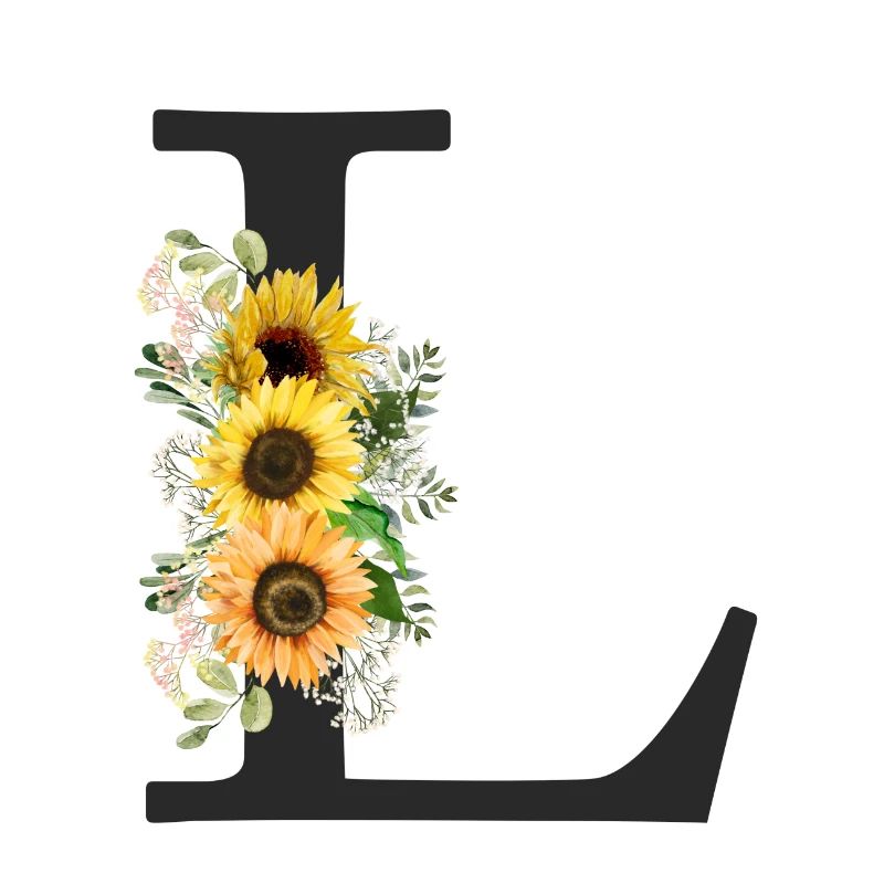 L Monogramm Sonnenblumen