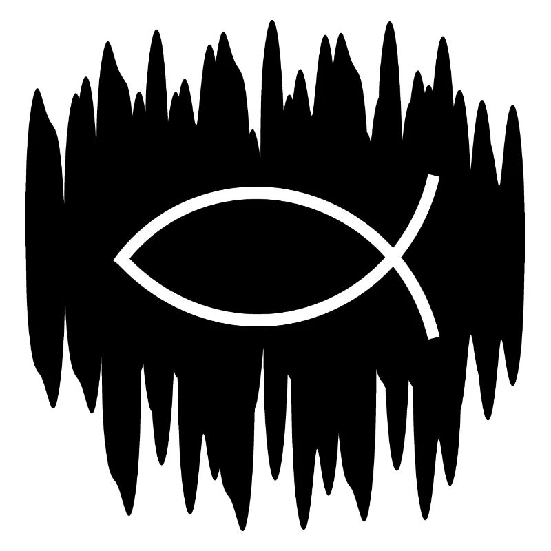 Jésus Poisson Blanc Noir Ichthys Poisson Poisson