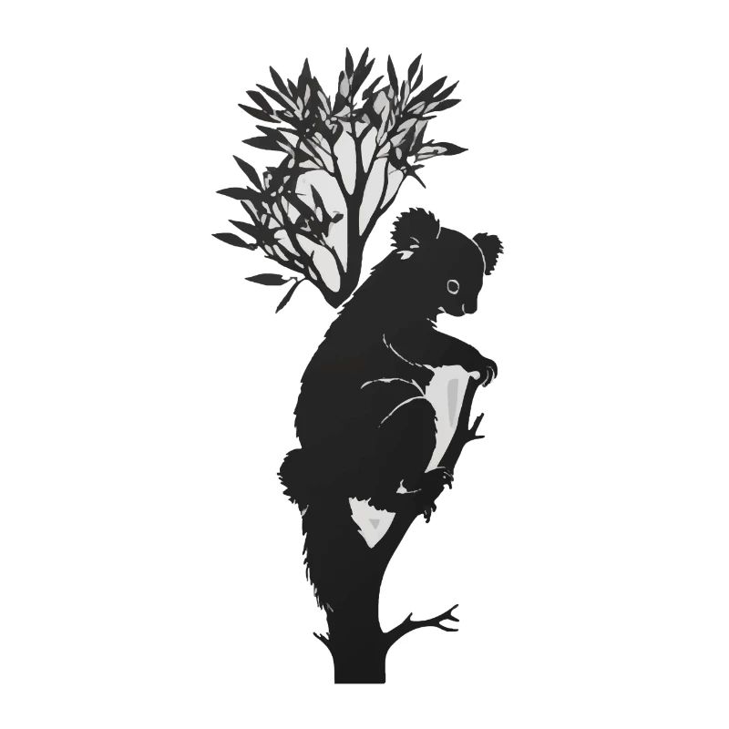 Silhouette eines Koalas, der sich an einen Baum