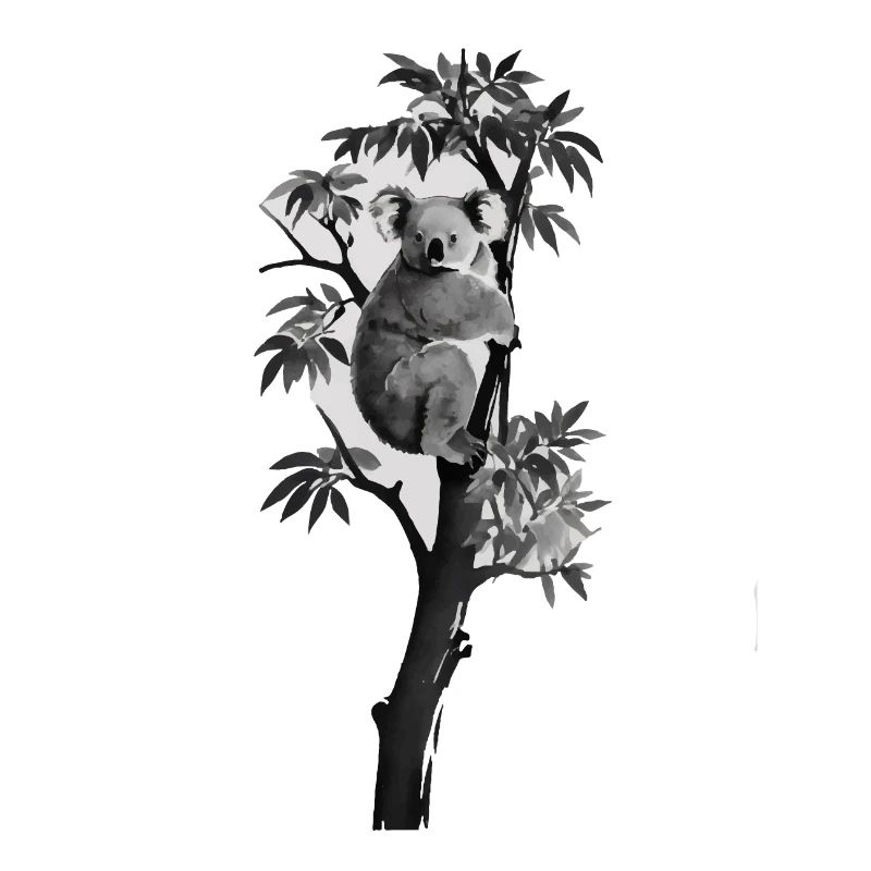 Silhouette eines Koalas, der sich an einen Baum
