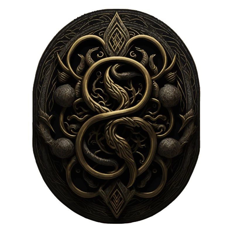 Monogramme Maya noir et or