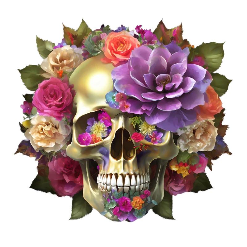 Crâne avec des fleurs