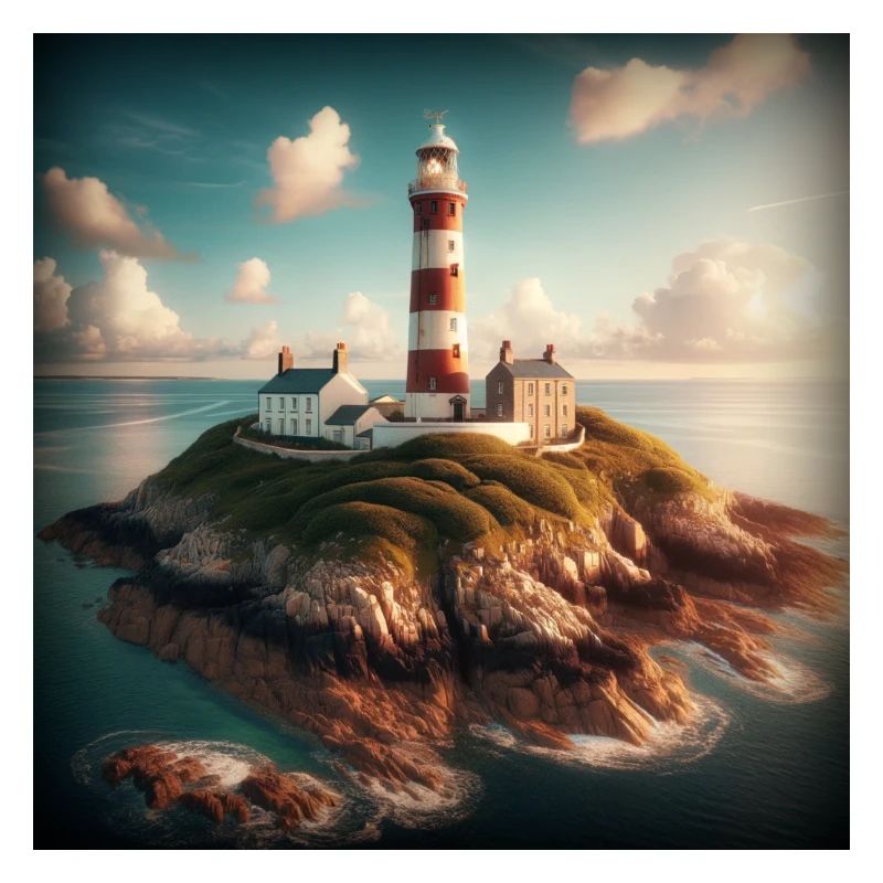 A lighthouse on a remote island