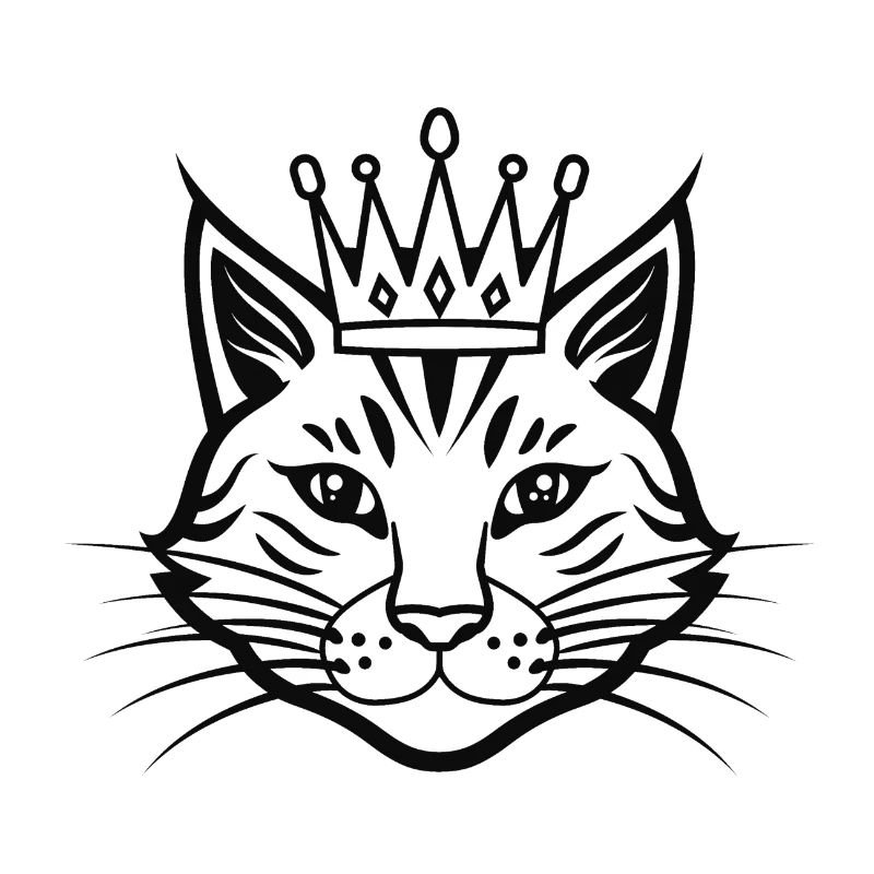 Cat with a large crown