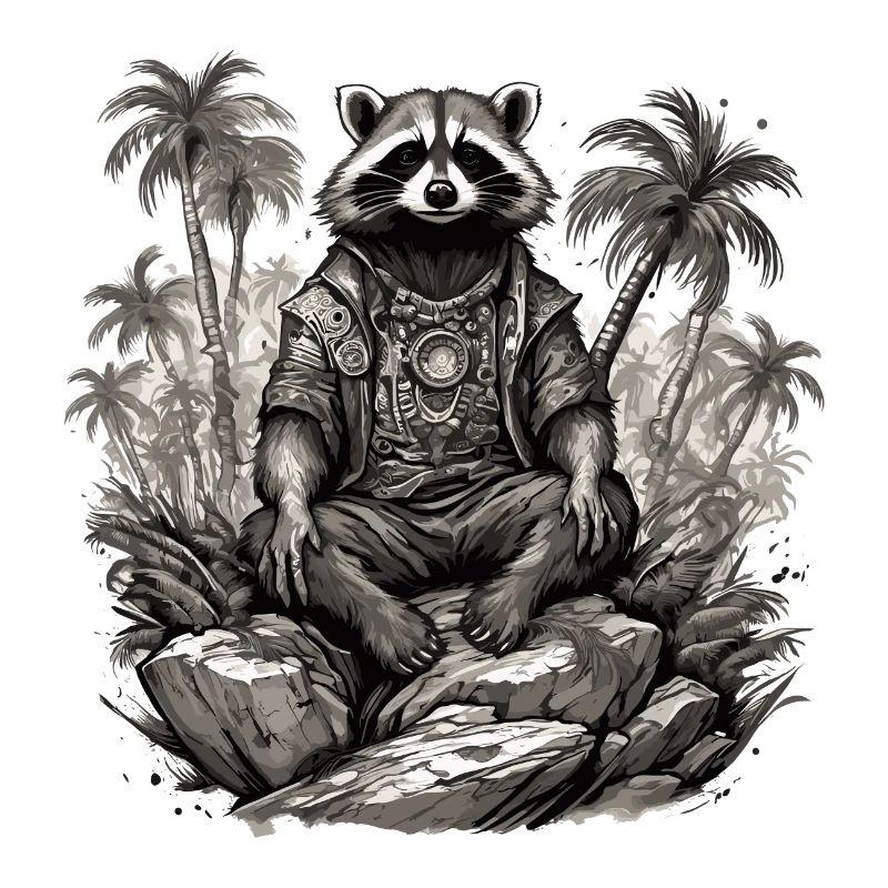 Tattoo / Tier / Kunst / cool / Comic / Waschbär
