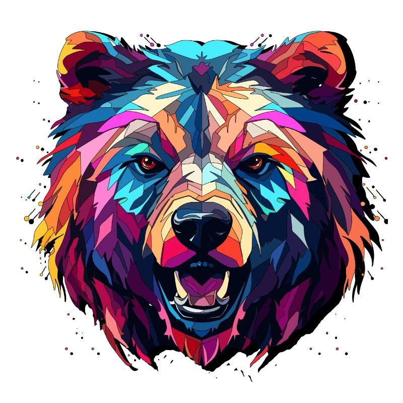 Abstract Bear Design - Bear Print