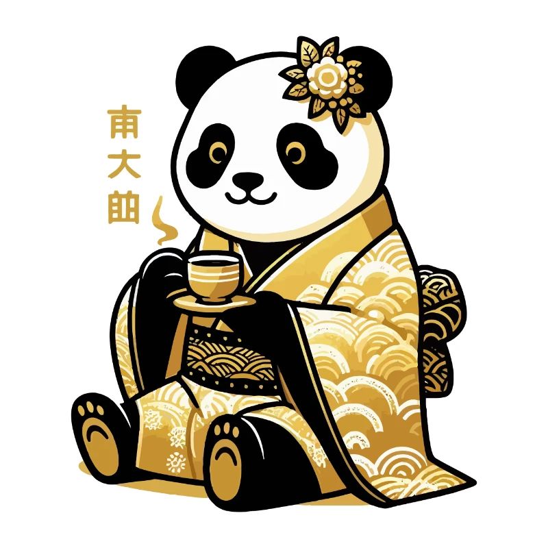 Cute Panda tea time