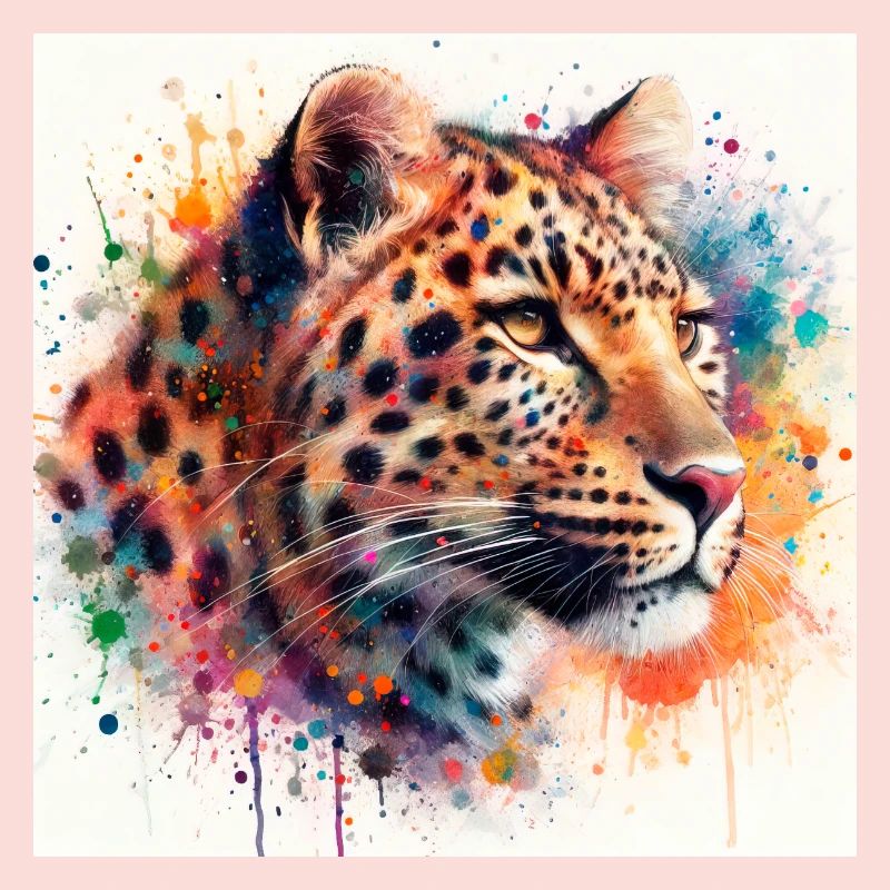 Léopard à l’aquarelle