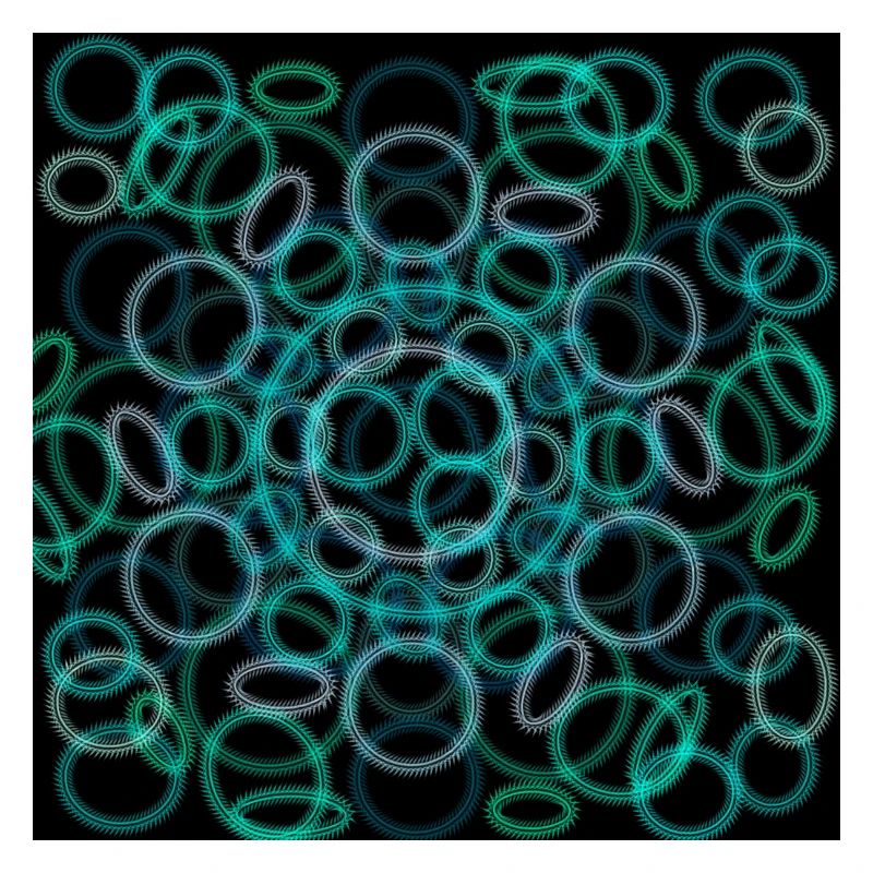 Abstract circles design on black background