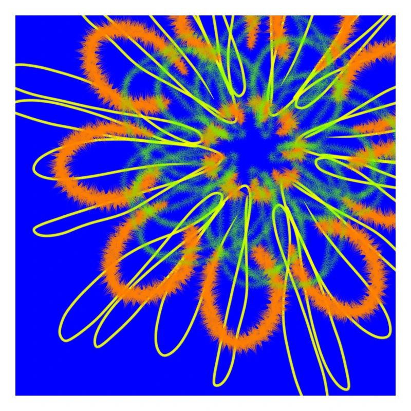 Abstract flower on blue background