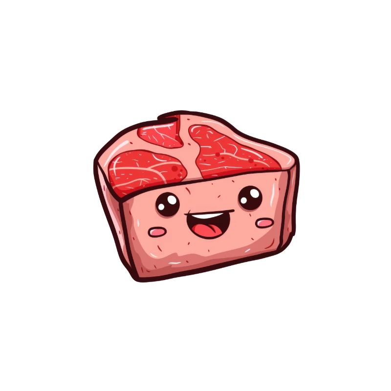 Charmanter Cartoon Steak Fleisch mit Gesicht