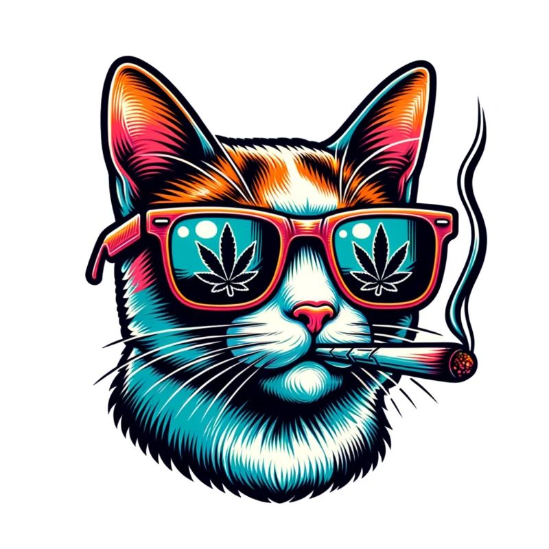 lustige Katze mit Joint