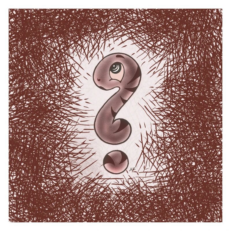 Cute Question Mark Snake Brown