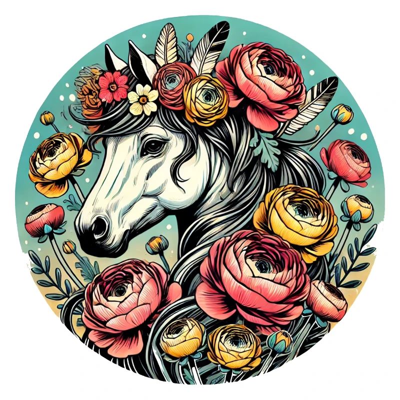 Blumen Pferd