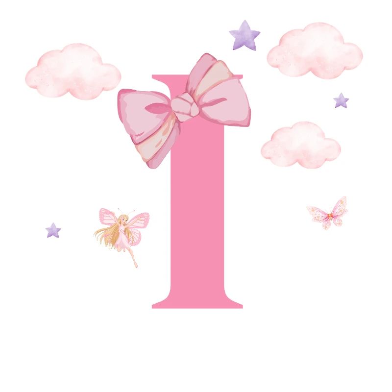 Letter i pink clouds