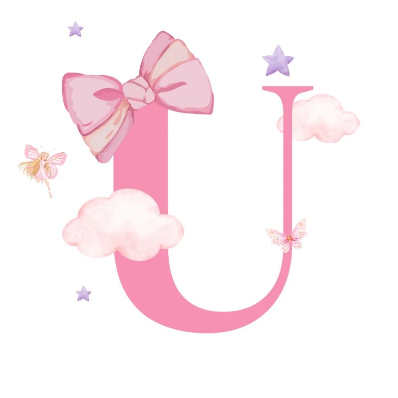 Letter u Pink Clouds