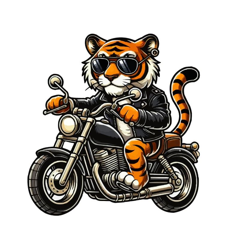 Motorcycle Tiger Comic