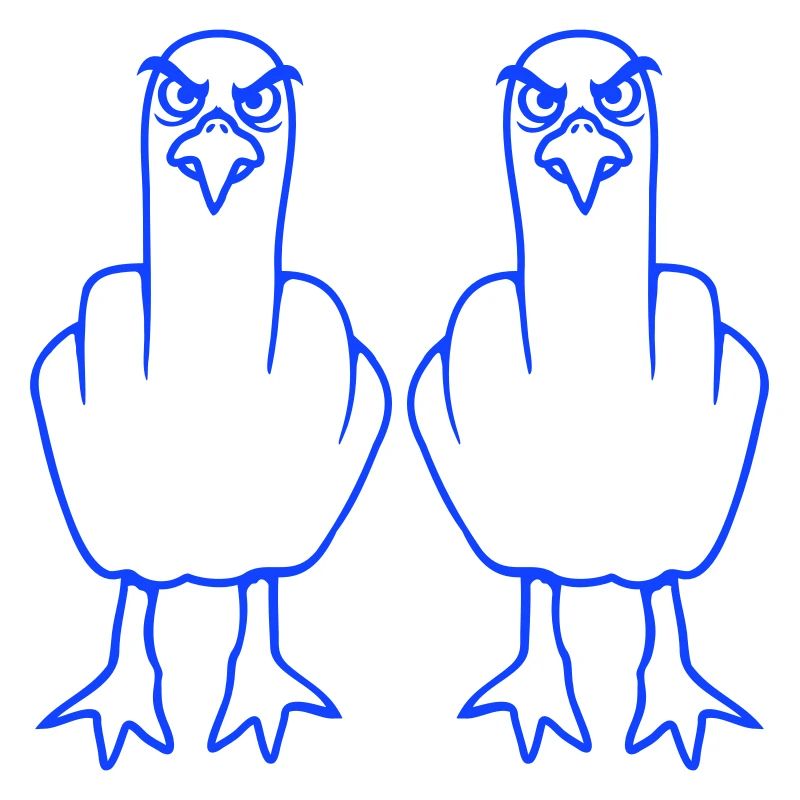2 Möwen Mittelfinger Beleidigung Stinkefinger Team