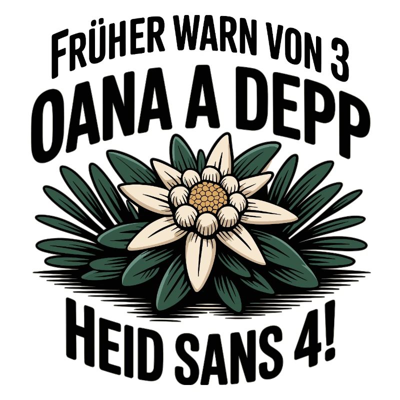 Frueher warn von 3 oana a depp - Heid sans 4!