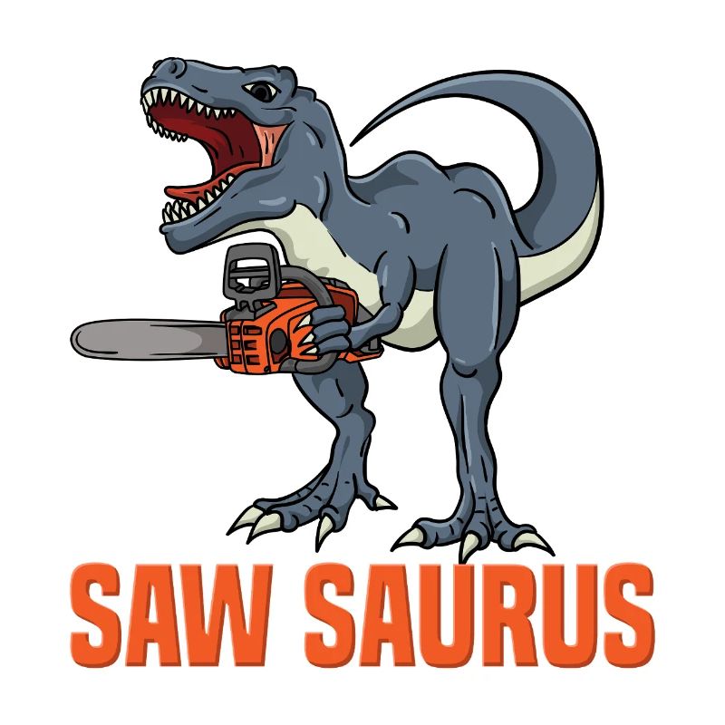Saw Saurus Dino with Chainsaw Fun Design