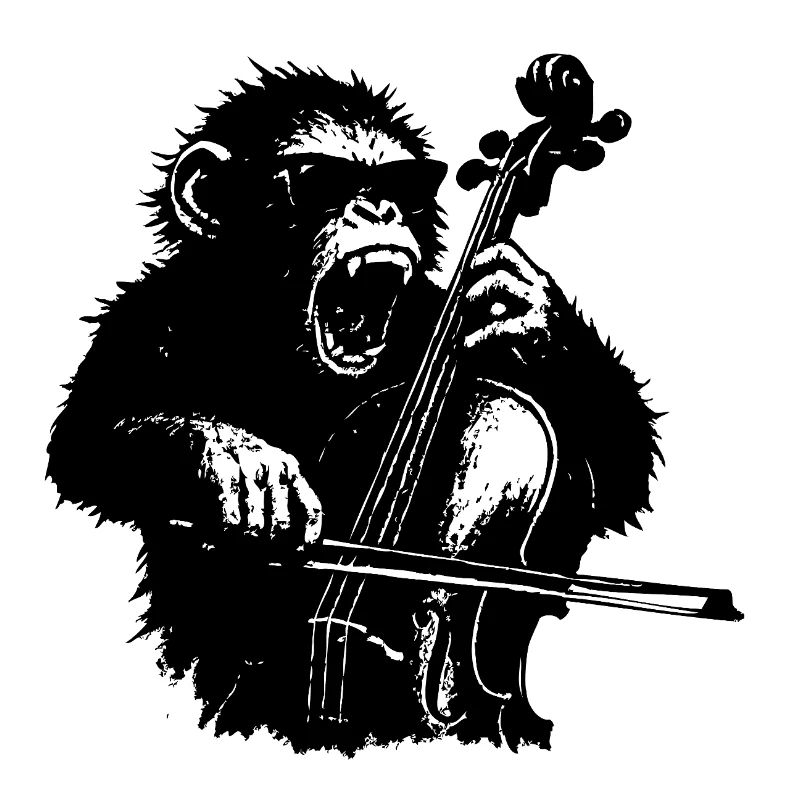 Wild Monkey Cellist