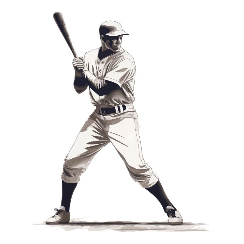 Baseball player with baseball bat
