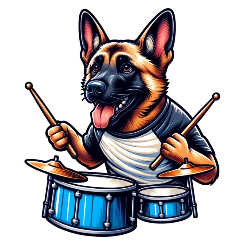 Cool Malinois Drummer Design