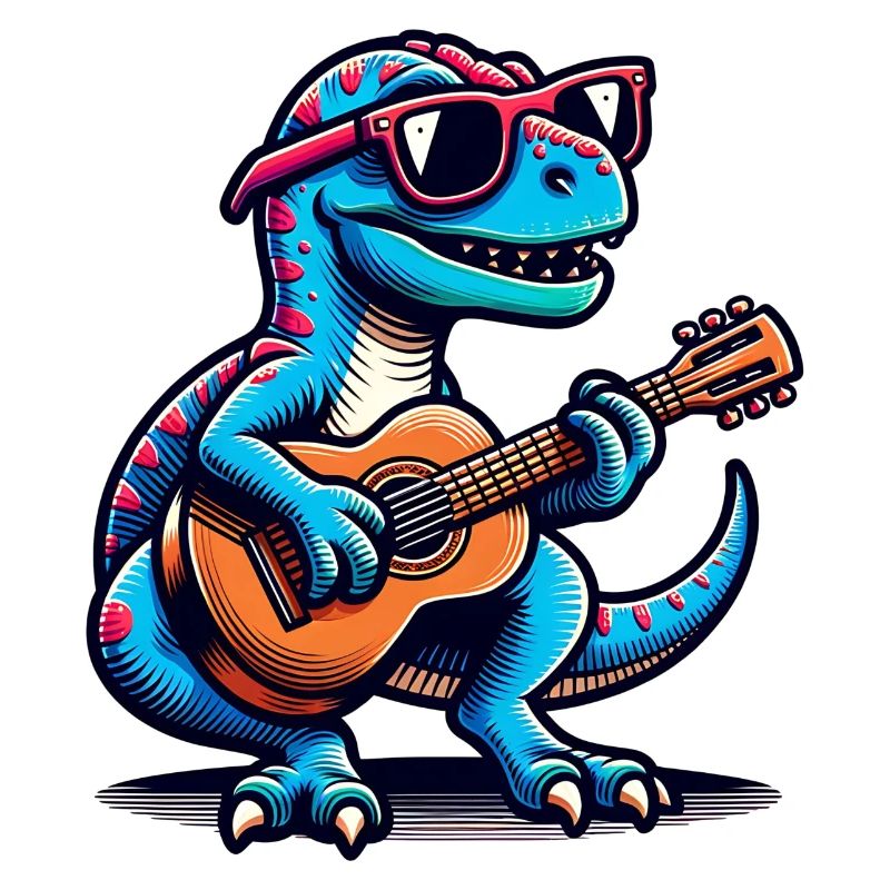 Dino Guitarist Einzigartiges Design
