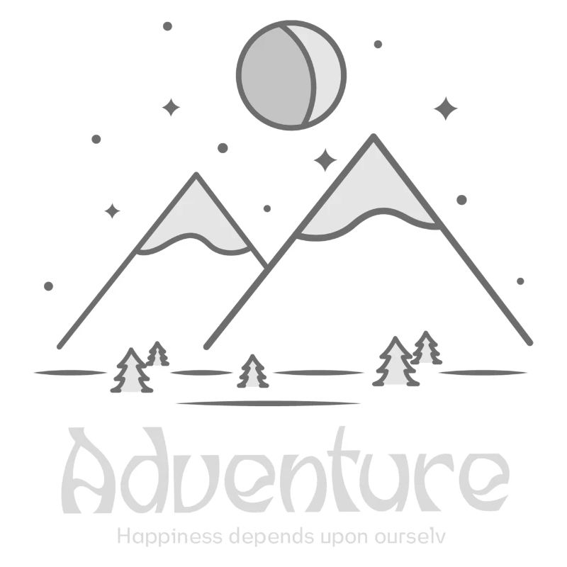 Mountain range, Minimalist style