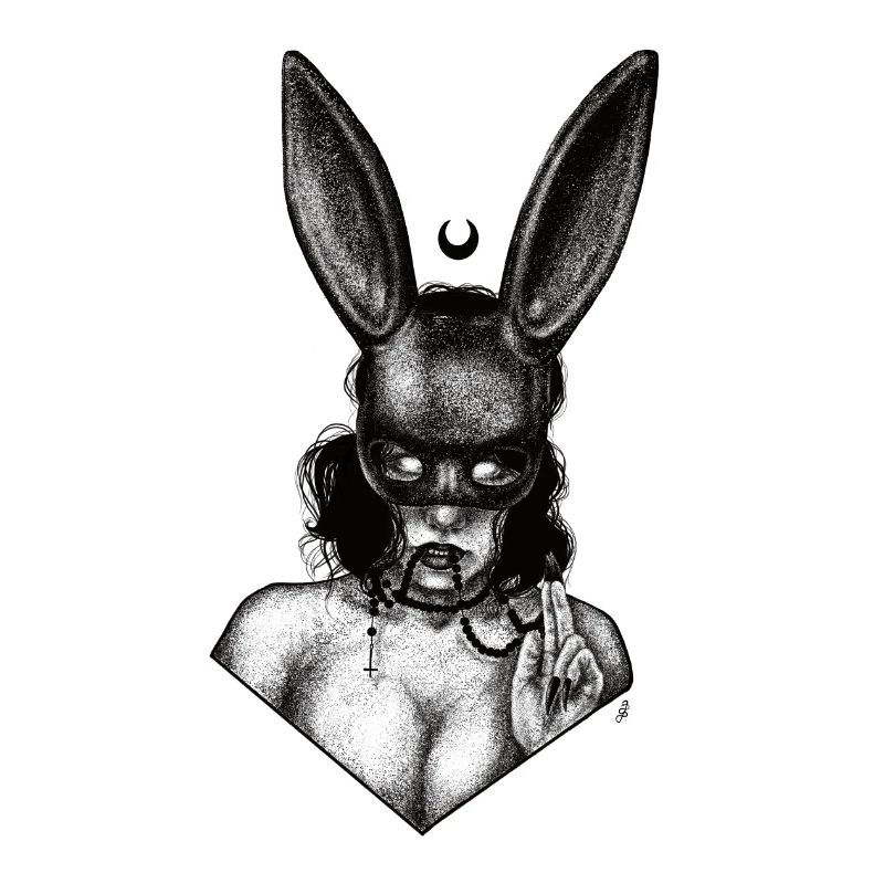 Fille dans un masque de lapin
