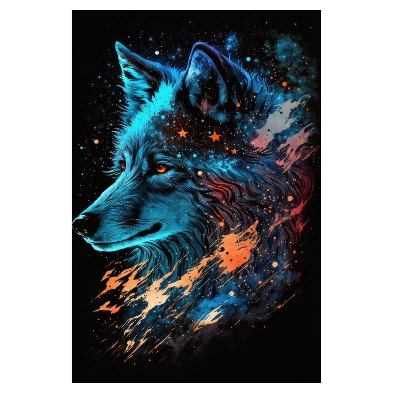 Wolf Galaxy Stars Space Space Cool Mystical