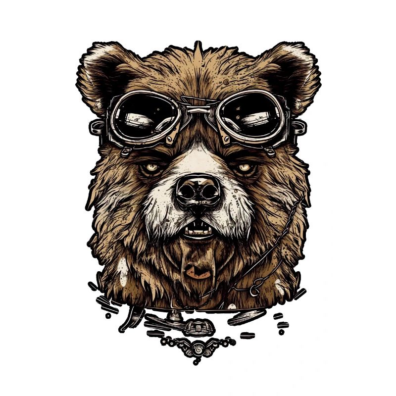 Wütender Bär Illustration auf einer flachen Farbe