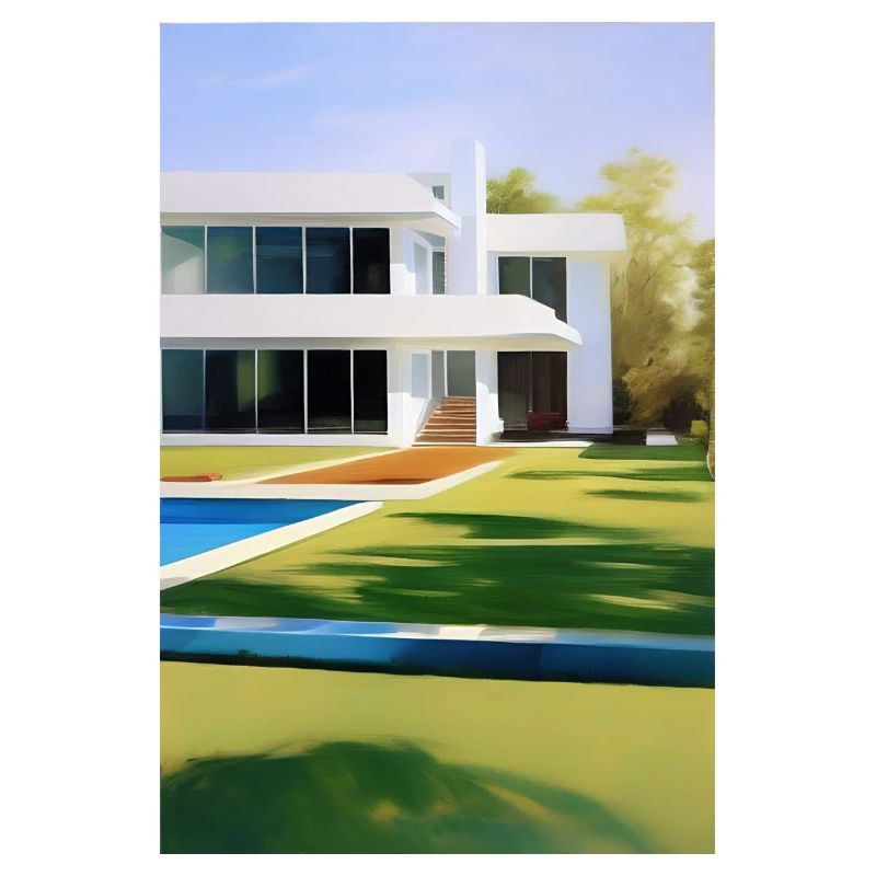 Villa blanche avec piscine