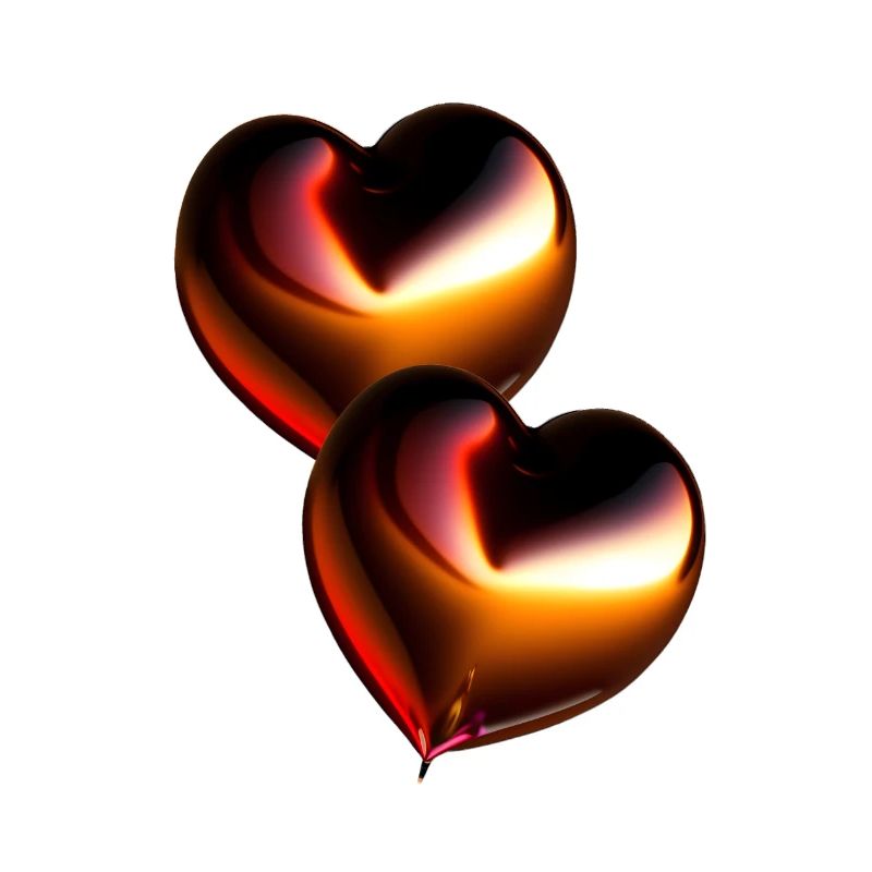 two chocolate colored hearts