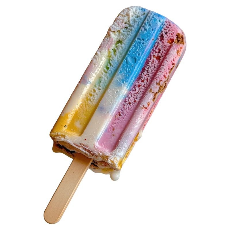 Regenbogen Eis am Stil