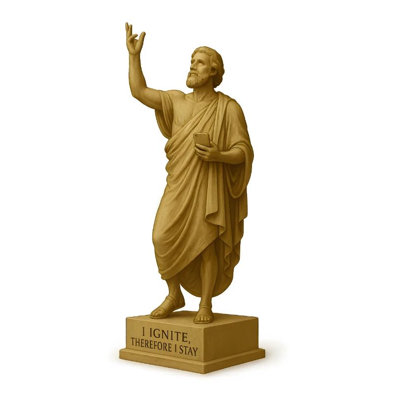 Religiöse Skulptur mit Message