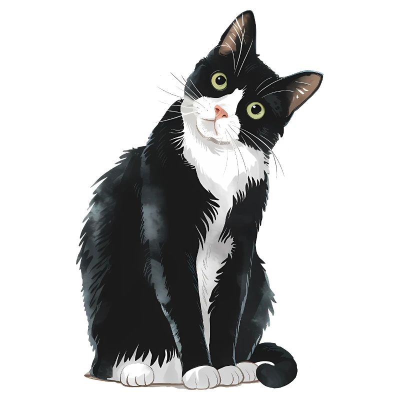 Chat noir et blanc