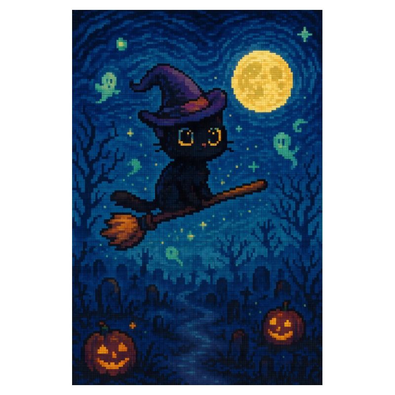 Chat pixel mignon d'Halloween