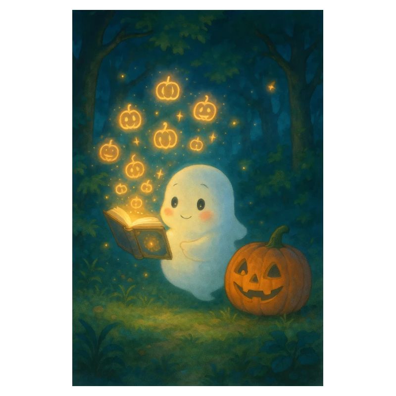 Cute Ghost with Pumpkin Book