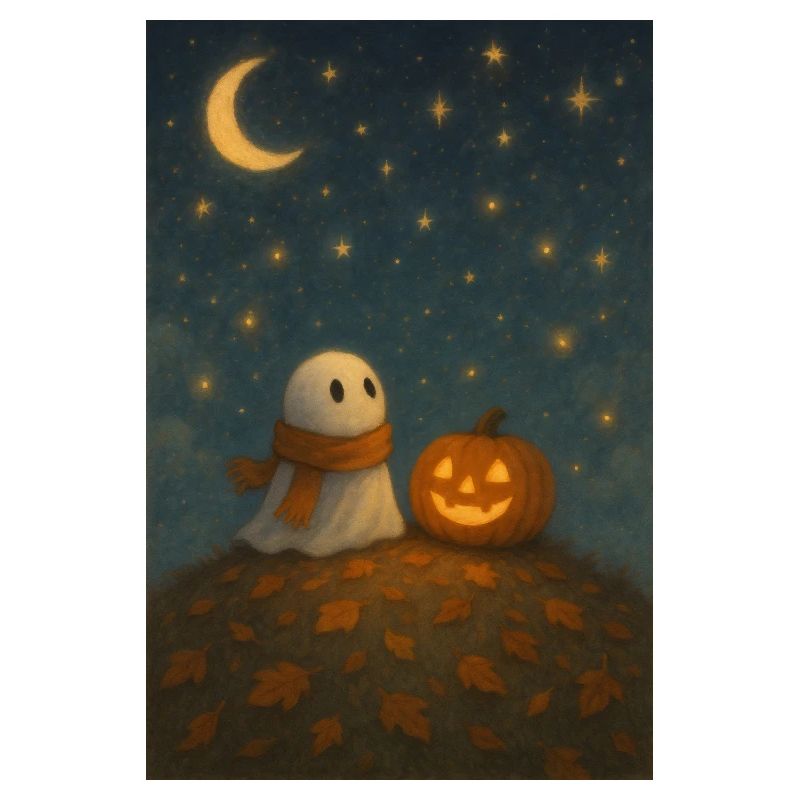 Halloween Ghost with Pumpkin