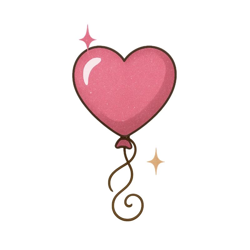 Glitter Heart Balloon Pattern