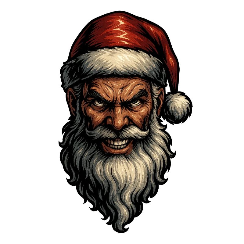 Düsterer Weihnachtsmann Fratze