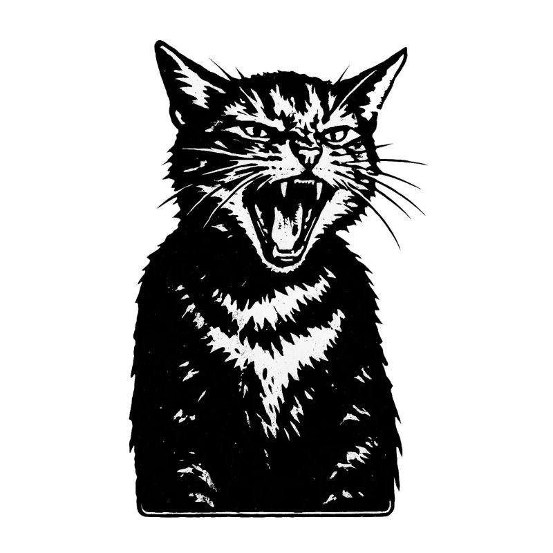 Screaming Cat Silhouette