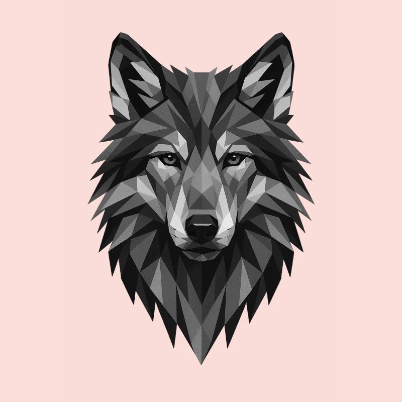 Geometrischer Grauwolf Kopf