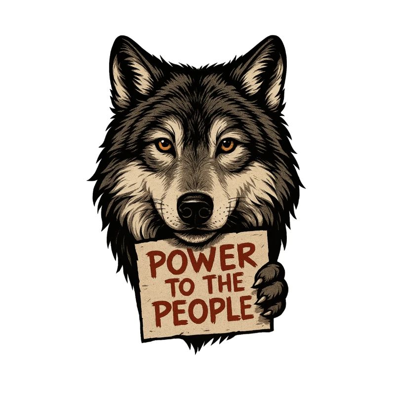 Wolfsymbol: Kraft dem Volk
