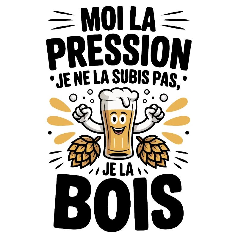 Bière Pression Subis houblon llustration fun