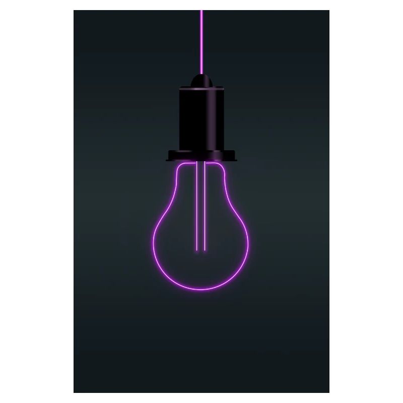 Neon Light Bulb Magenta Minimal Design