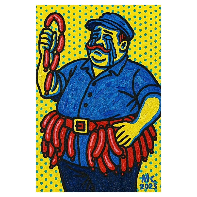 Wurstmann im Pop-Art Stil